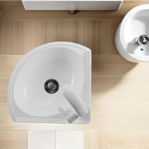 Fregadero de esquina suspendido con diseño semicircular mini lavabo estable 6