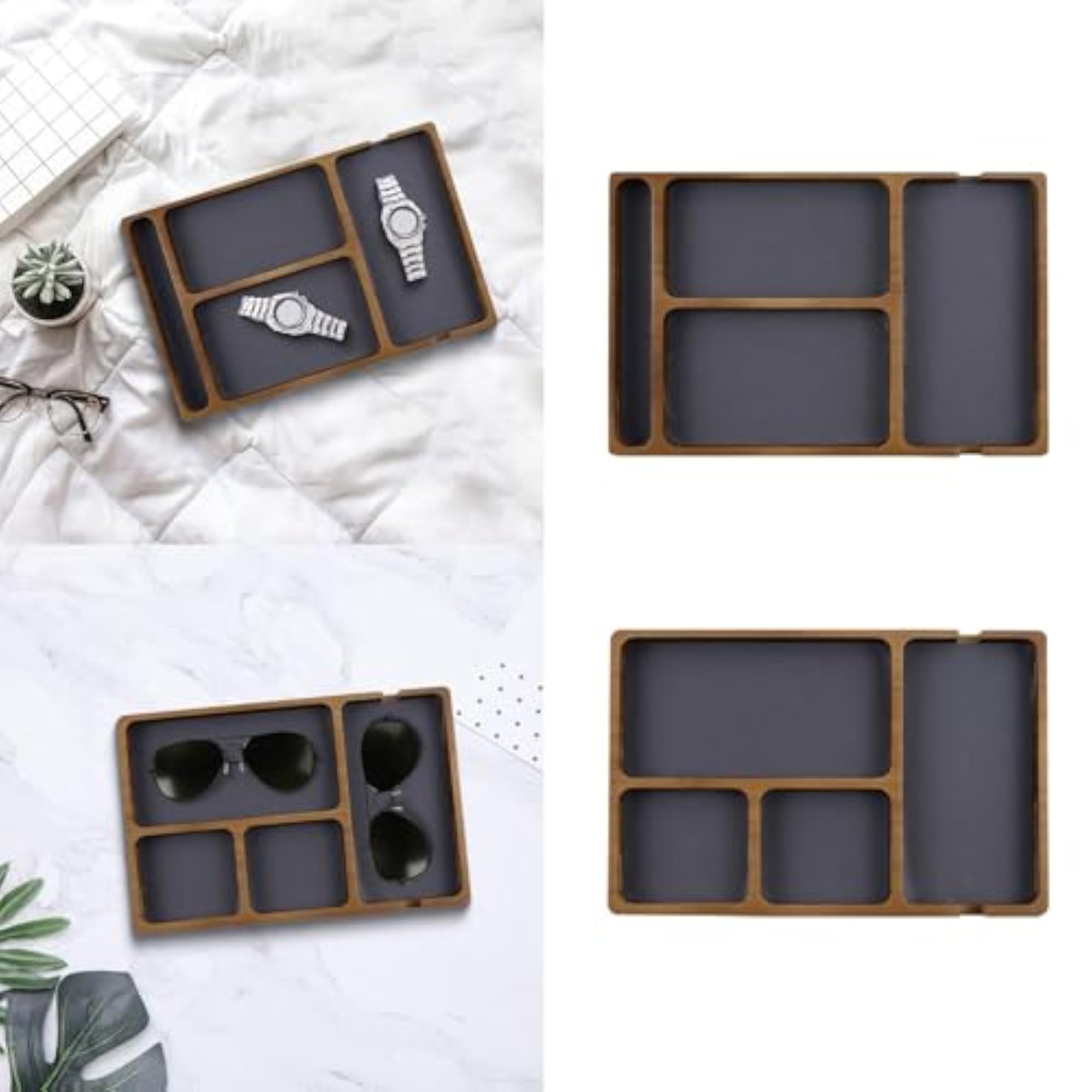 Tabletop Valet Tray Decor Entryway Catchall Holder