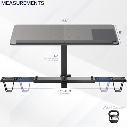 VIVO Universal Wooden Laptop Treadmill Desk, Adjustable Ergonomic Notebook Mount Stand for Treadmills, Includes Mouse Pad and Wrist Support, Stand-TDML4 by VIVO - Image 3