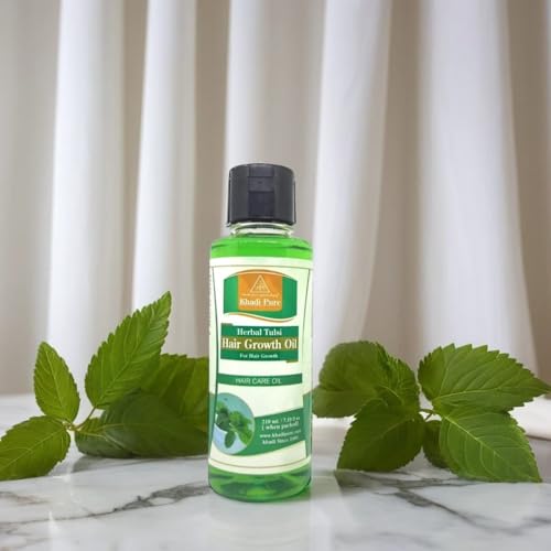 Khadi Pure Herbal Tulsi Hair Growth Oil, 210 ml,green,KPTULSIHOX1