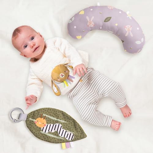 Image of Taf Toys Tummy Time Training Set, Development Support Toy 0-3 Months,Rattle Bunny, Crinckle Leaf Toys Development, Newborn Development Ergonomic Tummy time Toy Baby Toys 0-6 Months Sensory Toys