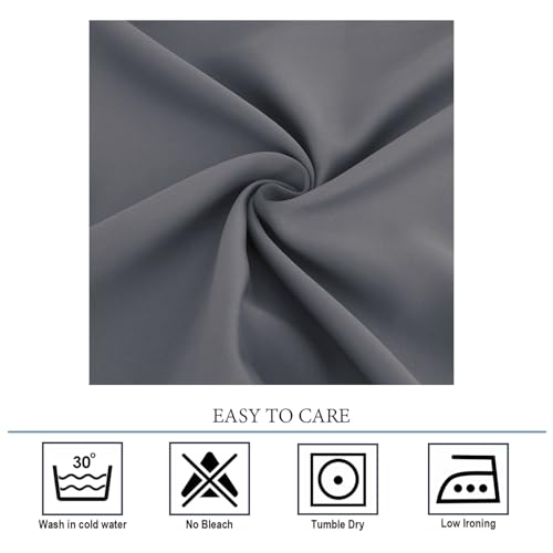 Diraysid Dark Grey Grommet Blackout Curtains for Bedroom Thermal Insulated Room Darkening Curtains Drapes, 52 x 63 inch, 2 Panels by Diraysid - Image 5