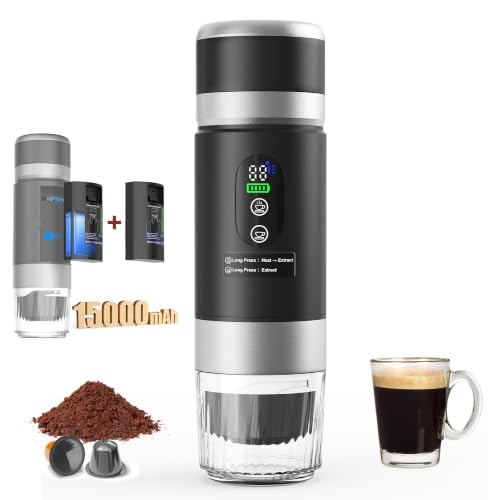 Innopower 3-in-1 Tragbare Kaffeemaschine mit Herausnehmbarem Akku, 20 Bar Hochdruck Extraktion, Schnelle Selbstheizung… – Ansicht 1
