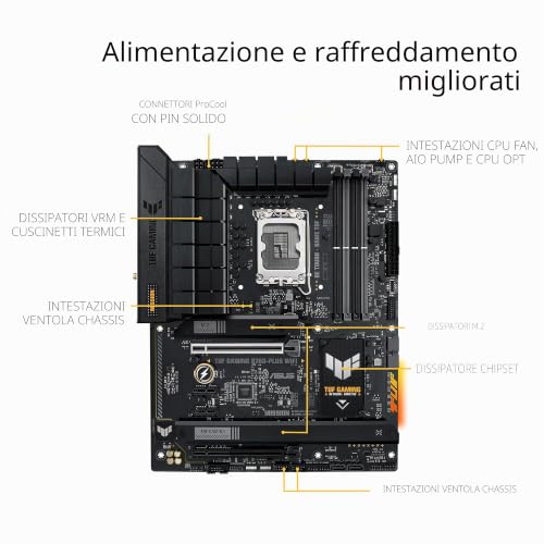 Asus Tuf Gaming B760-Plus Wifi Mainboard Intel B760 Lga 1700 Atx Ddr5 Bis 128 Gb Wifi 6e (90mb1er0-M1eay0) - Scheda madre - Immagine 1