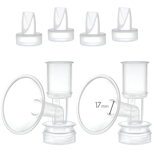 Maymom Duckbill, Replacement Flange Kit Compatible with Ameda Purely Yours, Ultra Breastpump, Flange 17 mm; Made by Maymom (Flange 17 mm (XXS), Duckbill)