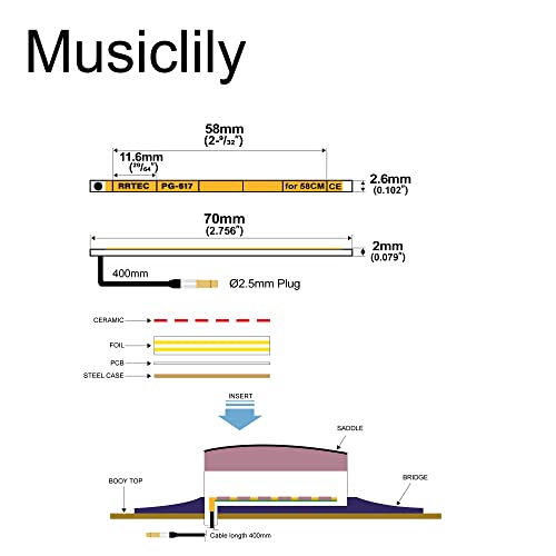 Artec Pg617 Transducer Ceramic Piezo Pickup For Classical Guitar, 58Mm X 2.6Mm #TOP1