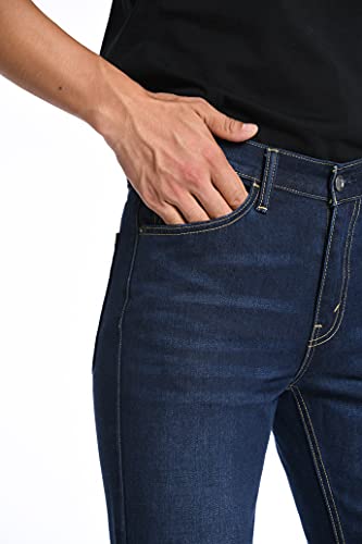 Ersdgg Men's Slim-Fit Denim Jean, Comfort Cotton 5-Pocket Jeans Pants (Mid Blue, 32W X 32L) #TOP3