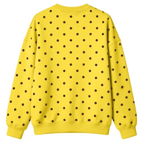 Jielayou Polka Dot Sweatshirts for Women Fleece Oversized Fashion Pullover - image 6