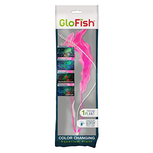 Glofish 19273 Extra Large Pink Color Changing Plant #TOP2