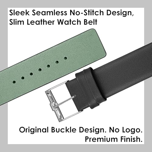 Image of DBLACK ''TNDS1'' Slim Leather Watch Strap, Minimalist style and a Bamboo-texture Design Belt / / For 18mm, 20mm, or 22mm, Compatible for TITAN Edge Slim Watches (Choose Your Size & Color)