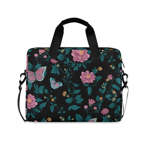 Maletín para laptop con diseño floral rosa 13-15.6 pulg miniatura 1