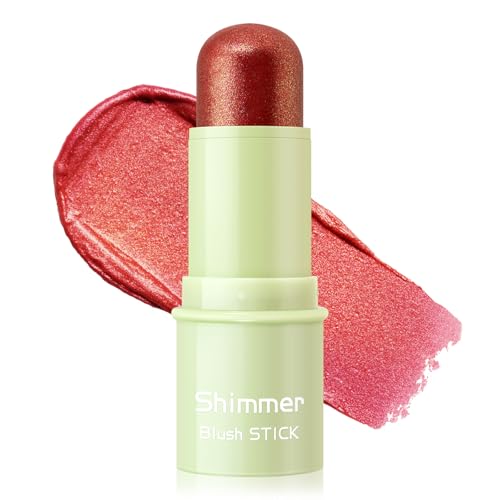 Boobeen Maquillage Crème Blush Stick, Blush Nacré Léger et Imperméable à L'eau, Facile à Estomper