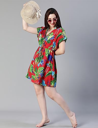 Image of oxolloxo Women Elasticated Tie-Knot Beachwear Kaftan