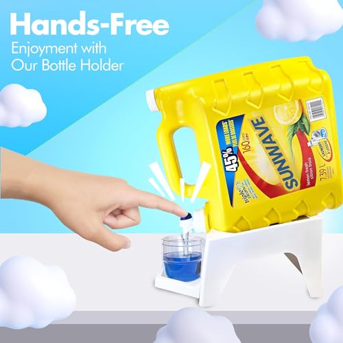Image of Liquid Laundry Detergent Holder Stand with Drip Tray - 3 Pack - White | Easy Pouring, Rubber Feet, Angled Stand, Fabric Softener Dispenser for Laundry Room Organization & Storage