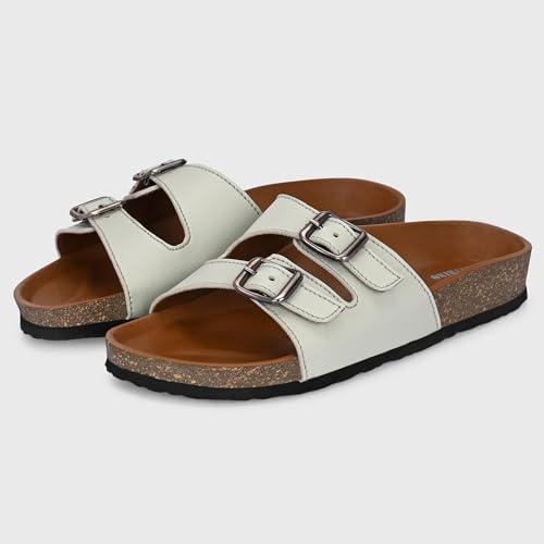 Image of Centrino Women's Berkin-Style Slip-On Sandals | Open Toe Design | Soft PU Footbed | Lightweight & Comfortable | Arch Support | On-Grip Sole | Casual Outdoor Wear (9228)
