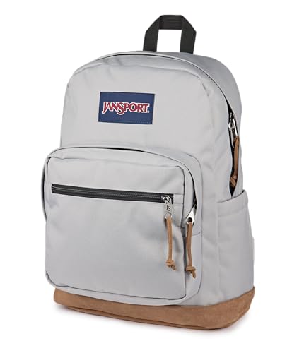 Image of JanSport Right Pack Backpack - Durable Daypack with Padded 15 Laptop Sleeve, Spacious Main Compartment & Integrated Water Bottle Pocket - Grounded Grey