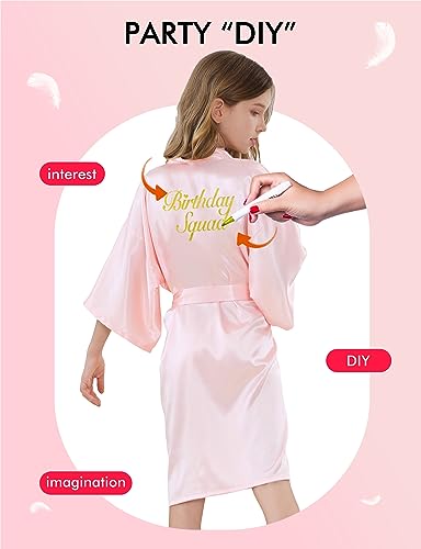6pcs Kids Kimono Girls Silky Satin Robe Sets for Birthday Flower Girl Spa Wedding Party Short Robes2
