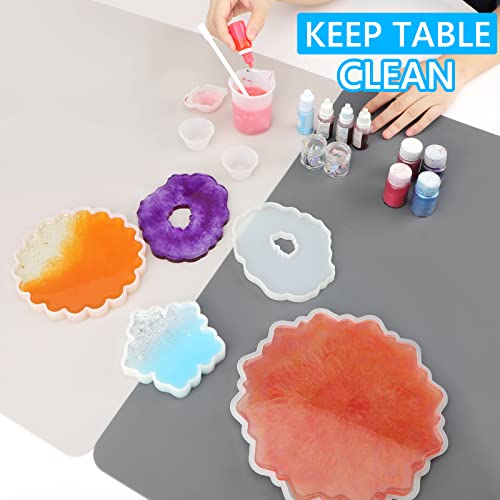 2Pcs Silicone Mats For Countertop - Thicker, Gartful 31.5" X 23.6" Extra Large Multipurpose Mat, Counter Table Protector, Desk Saver Pad, Placemat, Nonstick Heat-Resistant, Dark Gray & Beige #TOP3