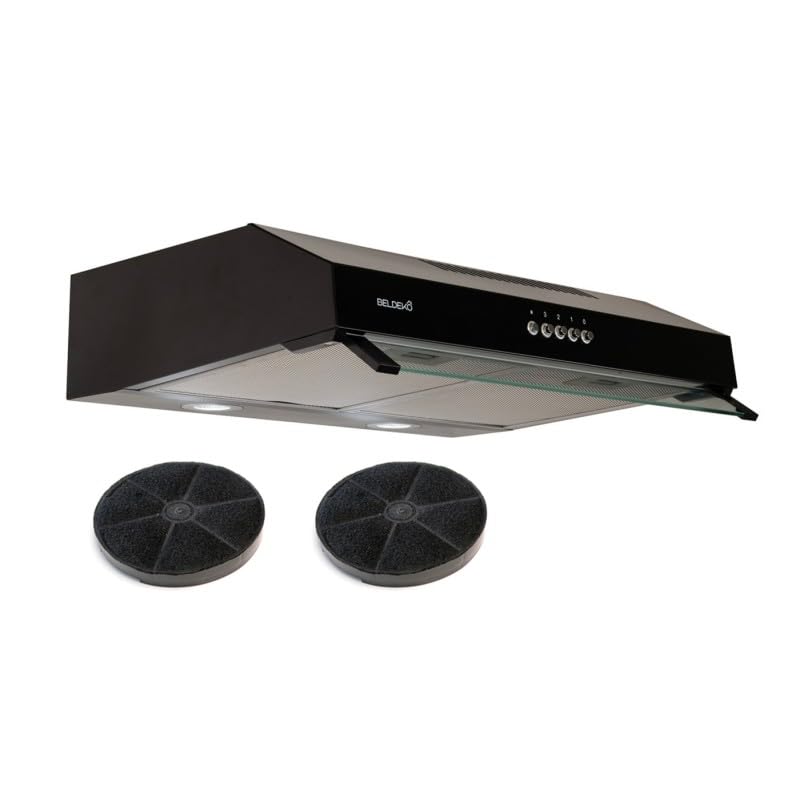 HOTTE CASQUETTE/VISIERE DOUBLE MOTEURS 60 CM - NOIR | BELDEKO