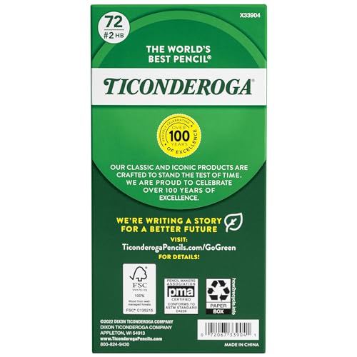 Image of Ticonderoga Wood-Cased Pencils, #2 HB Soft, Yellow, 72 Count | Ideal for writing, drawing, schoolwork, classrooms and office use