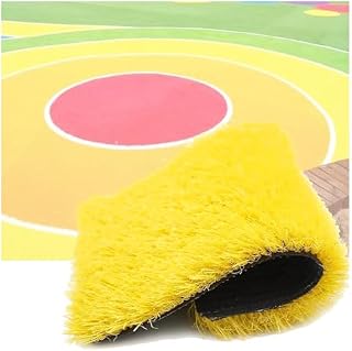 SQMGFA Tapete de césped Artificial para jardín, tapete Decorativo para Patio Exterior, Rollo de césped Suave autodrenante para Mascotas, Ideal para áreas de Juegos (Color: Amarillo, tamaño: 51