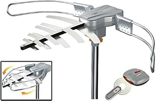 Boostwaves WA-2802 Amplified HD Digital Outdoor HDTV Antenna with Motorized 360° Rotation, UHF/VHF/FM