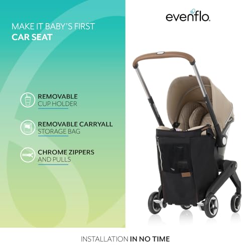Evenflo Shyft DualRide Infant Car Seat Stroller Combo Topaz - Thumbnail 6