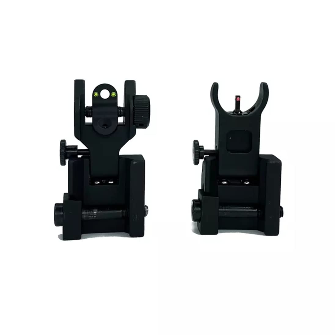 Viseur de Fer Avant arrière AR15 en Aluminium Tactique avec Vue de Fibre Optique AR15 Rouge Vert