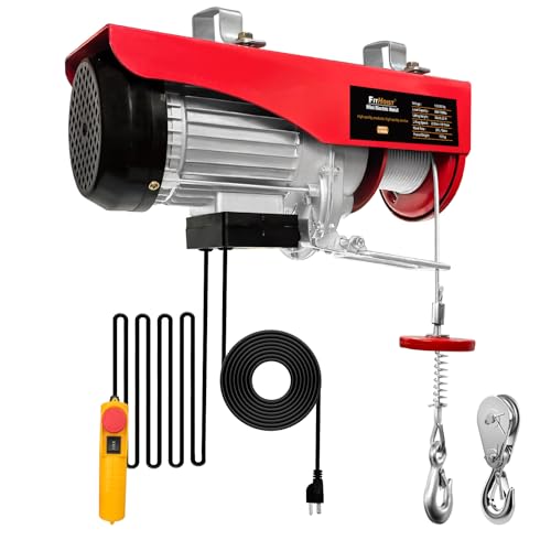 Electric Hoist,1760Lbs Winch with Remote Control,Electric Winch Single/Double Slings 38ft Lifting Height with Emergency Stop,110V Electric Lift for Factories,Warehouses,Construction Site