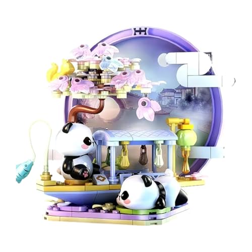 CANDYCOOL ブロック 積み木 おもちゃ 可愛い パンダ ミニブロック 古典 琴棋書画 テーマ 古風 飾り | 大人 向け 癒し系 デスク インテリア 雑貨 知育 立体パズル 古風 ギフト プレゼント 人気 クリスマス こどもの日 新年 誕生日 お祝