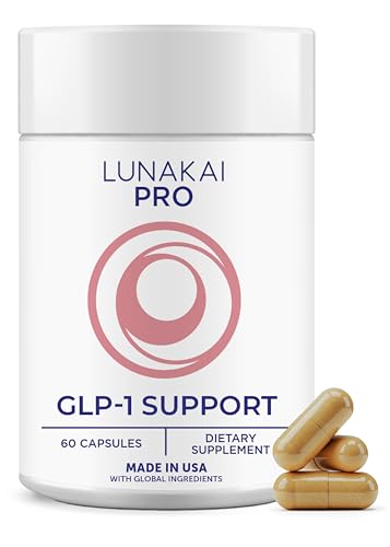 Lunakai PRO USA Made GLP-1 Supplement - Natural GLP 1 Support with Probiotics & Resveratrol – Supports Weight Management, Cravings & Metabolism, 60ct