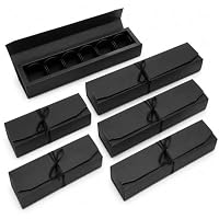 Garneck 6 Stück Schwarze Trüffelboxen mit 6 Fächern, Pralinenschachtel Geschenkbox für Schokolade, Bonbons, Trüffel und kleine Süßigkeiten, elegante Verpackungsbox mit Schleifenband, 24 × 5,5 × 3,5 cm