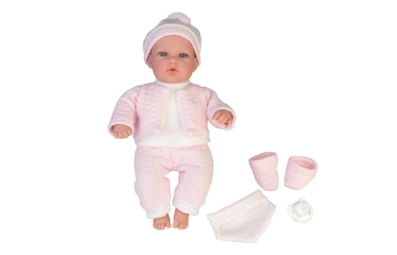 MY SWEET LOVE - Elegancia Llorona Muñeca Bebé Nina 33 cm, Cuerpo Duro, Ropa de Punto y Accesorios, Juguete Fabricado en 
