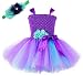 Tutu Dreams Mermaid Dress for Girls Princess Tutu Christmas Costumes Purple Tulle Birthday Outfits (M, Purple-Teal)