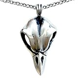 Crow Raven Skull Gothic Magic Spirit Bellatrix Lestrange Vintage Halloween Jewelry Wiccan Wicca Pagan Magic Men's Pendant Necklace Protection Amulet Wealth Money Charm Talisman w Stainless Steel Chain