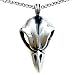 OhDeal4U Pewter Pendant Crow Raven Skull Gothic Magic Spirit Bellatrix Lestrange Vintage (Stainless Steel Chain)