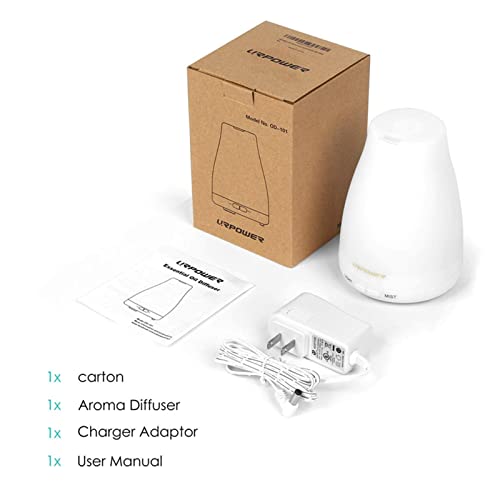 Urpower 2Nd Version Essential Oil Diffusers,Aroma Essential Oil Cool Mist Humidifier With Adjustable Mist Mode,Less Water Auto Shut-Off And 7 Color Lights Changing For Home Office Baby #TOP6