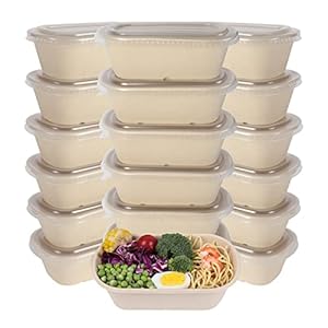 32OZ Disposable bowls with lids, Sugarcane Fiber Paper Bowls take away food containers meal prep food storage deli container 50 PACK