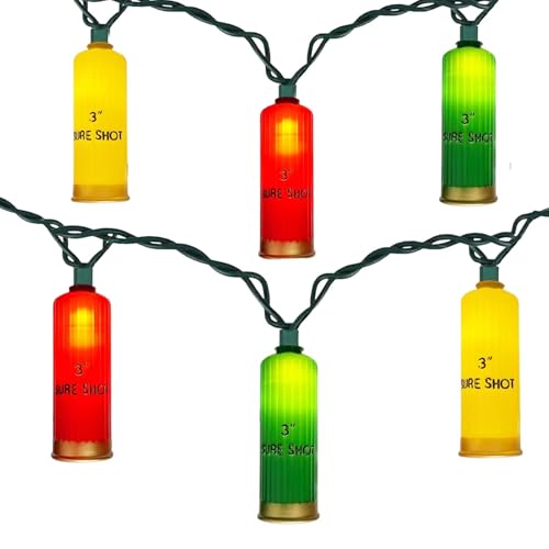 8.5Ft 10 LED Multicolor Shotgun Shell String Lights Waterproof Green Wire