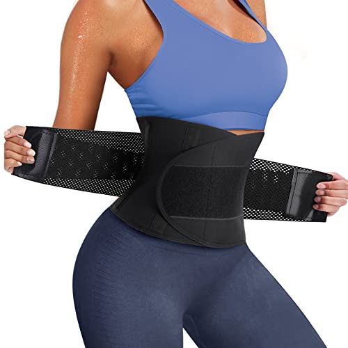 KUMAYES Ceinture de Sudation Femme et Homme Abdominale Gaine Amincissante Ventre Plat Waist Trainer Sport Wrap Waist Trainer pour Femme Bande d'entraînement (Noir, L)