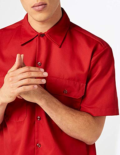 Image of Dickies Men's Short Sleeve Work Shirt - Durable Twill Button Down Shirts for Men, Lightweight Uniform for Daily Wear