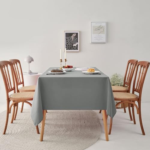 Romanstile Tischdecke Grau 100x140 cm Rechteckig Abwaschbar Wasserabweisende Tischtuch Tablecloth für Esstisch, Küche, Garten, Balkon… – Ansicht 7