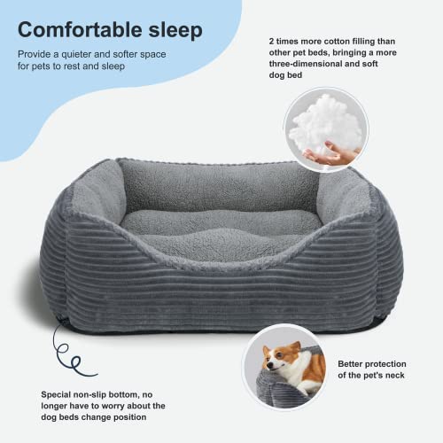 Dog Beds For Large Medium Small Dogs, Durable Washable Dog Sofa Bed,Cozy Rectangle Puppy Bed,Calming Orthopedic Pet Bed Cat Beds With Non-Slip Bottom,Machine Washable Soft Dog Crate Bed For Sleeping #TOP2