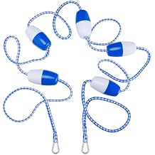 Aulock 16Ft Pool Safety Rope with Floats - Effective Visibility Floating Rope Divider Barrier with Pre-Assembled Stainless Steel Hooks for Indoor and Outdoor Swimming Pool Separating Depth