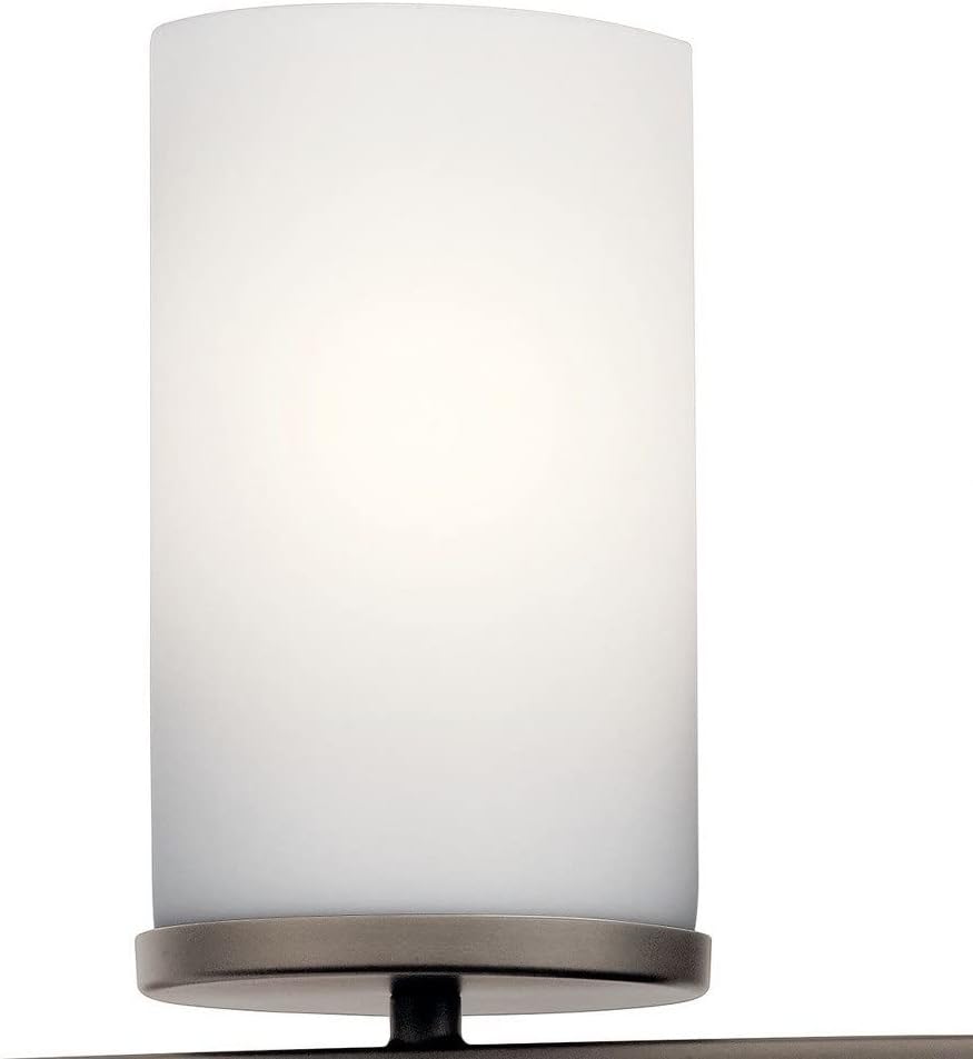 Kichler Crosby 23" Vanity Light in Chrome, 3-Light Contemporary Bathroom Light with Satin Etched Cased Opal Glass, (23" L x 8.75" H), 45497CH