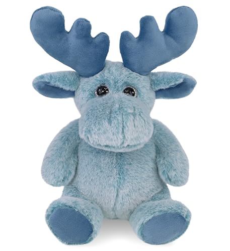 DolliBu Baby Blue Moose Stuffed Animal