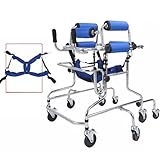 AYCDL Rollator, Kinderrollator Mit Rädern, Gangtrainer, Höhenverstellbare Stehhilfe Für Kinder Mit Edelstahlrahmen, 6/8-Zoll-Rollator,B-Large(120-150)