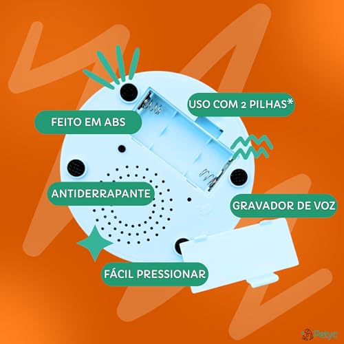 Conjunto Botões de Adestramento PETYC Treinamento Para Cães e Gatos Gravador de Voz