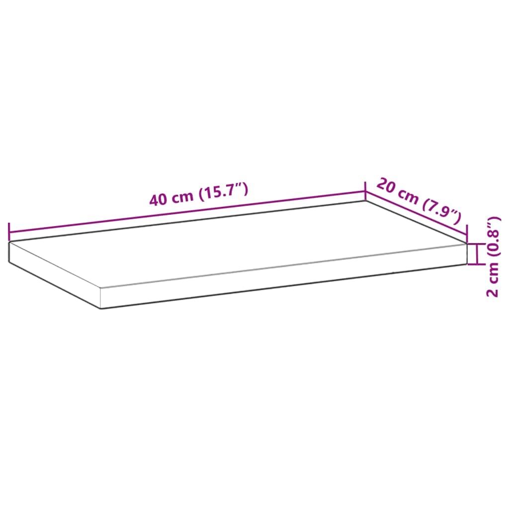 Schweberegal 2er Set 40 x 20 x 2 cm Massiv Akazie unbehandelt Modernes Wandboard als Bücherregal Gewürzregal Badregal platzsparende Wandablage für Wohnzimmer Küche Badezimmer