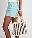 Womens Small Striped Straw Tote Nautical Navy